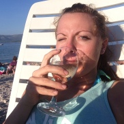 domestic wine on the beach ... as you do