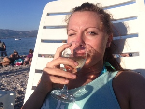 domestic wine on the beach ... as you do